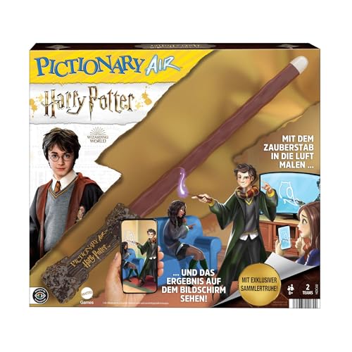 Mattel Games PICTIONARY AIR HARRY POTTER - interaktives Spiel mit für AppleTV, Chromecast und streaming-fähige Geräte, für die ganze Familie und Harry Potter Fans ab 8 Jahren, Deutsche Version, HDC60