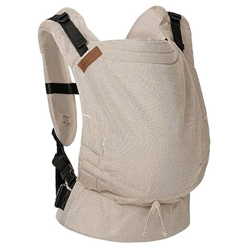 Hoppediz Buckle - Babytrage für Neugeborene ab Geburt - Fullbuckle Tragehilfe mit 2 Schnallenpositionen - mitwachsend bis 20 kg - Design Djerba