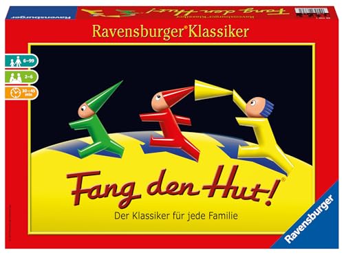 Ravensburger 26736 - Fang den Hut - Hütchenspiel für 2-6 Spieler, Familienspiel ab 6 Jahren, Ravensburger Klassiker