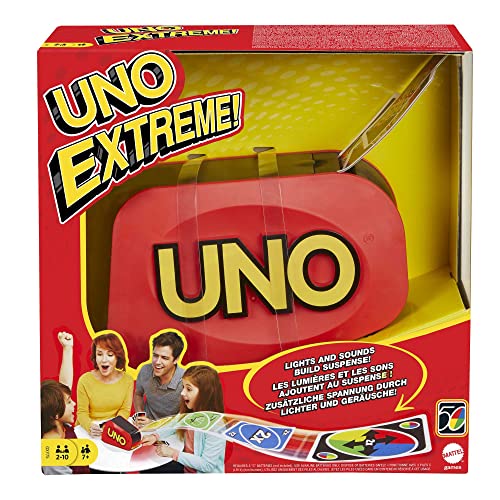 Mattel Games GXY75 - UNO Extreme! Kartenspiel mit Zufallsschleuder für 2 bis 10 Spieler ab 7 Jahren