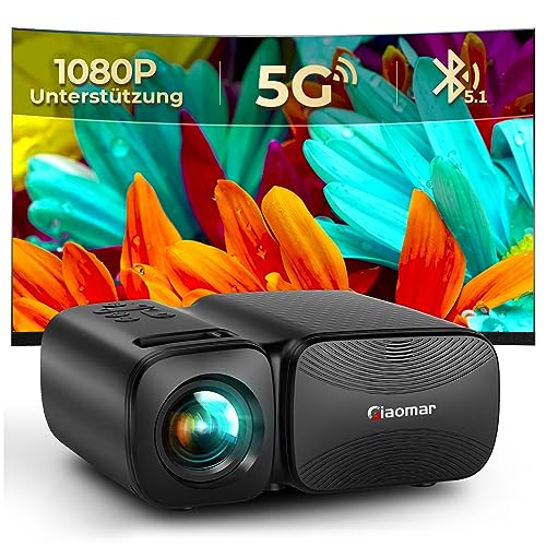 Beamer, Mini WiFi Beamer 8000 Lumen 1080P Full HD Unterstützt, Giaomar LED Heimkino Video Beamer 250”Display Mini Projektor kompatibel mit TV Stick/Smartphone/Laptop/DVD/Xbox Beamer Handy