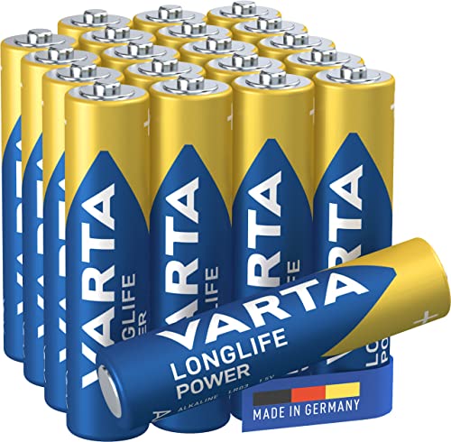 VARTA Batterien AAA, 20 Stück, Longlife Power, Alkaline, 1,5V, ideal für Spielzeug, Funkmaus, Taschenlampen, Made in Germany