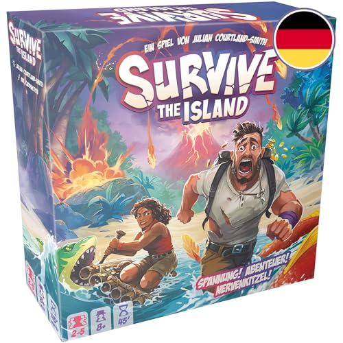 Zygomatic, Survive The Island, Familienspiel, Brettspiel, 2-5 Spieler, ab 8+ Jahren, 45 Minuten, Deutsch