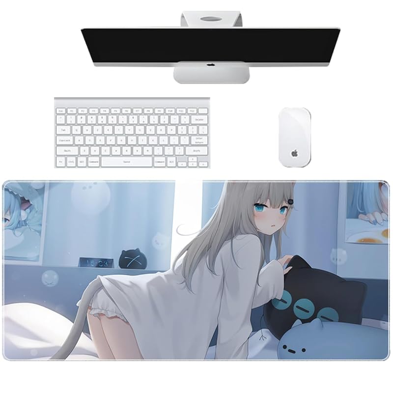 HhBdy Tastaturunterlage Mauspad 900 mm x 400 mm x 3 mm Schreibtischunterlage Gaming Anti Rutsch Anime Mauspad Tischunterlage Gaming Schreibtischunterlage Gaming-Mauspads für PC Comic Girl Mauspad