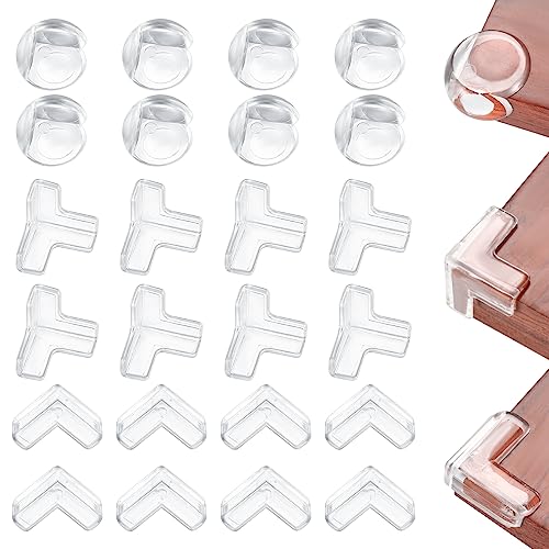 24 STK Kantenschutz Eckenschutz für Baby & Kinder, Tischkantenschutz Selbstklebend Transparent, Tischeckenschutz Eckkantenschutz für Tisch Schrank Kante Möbel Ecke Corner Protectors