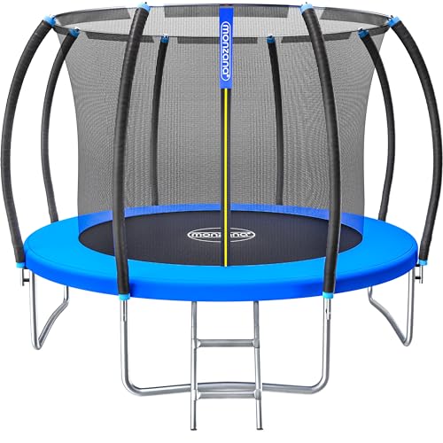 Monzana® Trampolin Ø 305 cm TÜV Rheinland GS Zertifiziert Komplettset inkl. Sicherheitsnetz Innen Leiter Randabdeckung Kindertrampolin Gartentrampolin