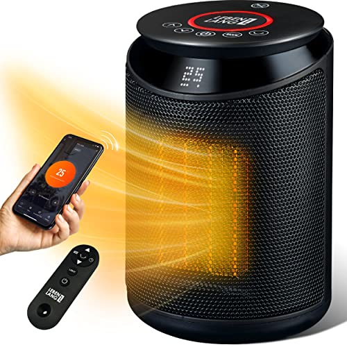 LEBENLANG Keramik Heizlüfter energiesparend leise - inkl. App & WiFi, Fernbedienung | 2000W Elektrische, keramik für Innenraum | Electric heater heizstrahler eco heat | Eco Warm