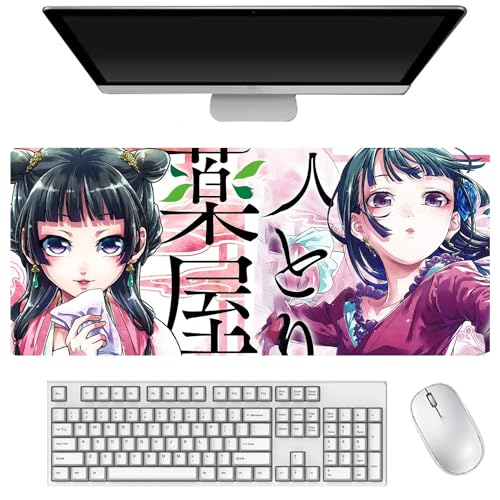 DEXSHUN Maomao Mauspad, großes Anime-Mauspad 900 x 400 mm, Maomao, Jinshi, Tastaturpad, Schreibtischpad, Gaming Anime Zubehör, rutschfeste Gummibasis, wasserdicht, leicht zu waschen