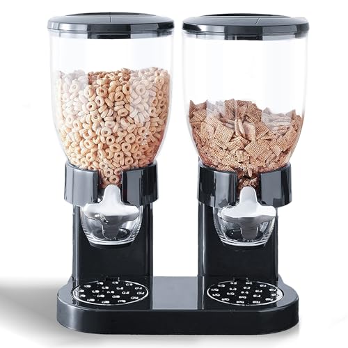 Wantsmart Müslispender Doppelt, 3.5L Cereal Dispenser Einfach zu Bedienen, Cerealienspender für die Küche, luftdichter Frischhaltedose für Reis, Müsli, Nüsse