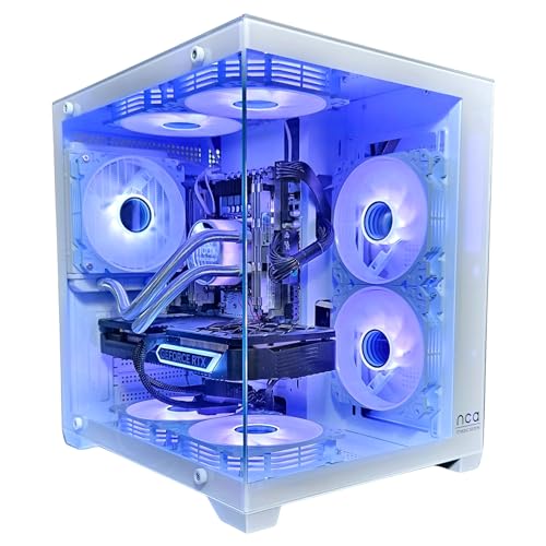 Gaming PC White | GeForce RTX 3050 | Intel XEON 10 Kerner | RGB Lüfter mit Fernbedienung | Wasserkühlung | SSD | Windows 11 | WLAN (16GB RAM 240GB SSD)