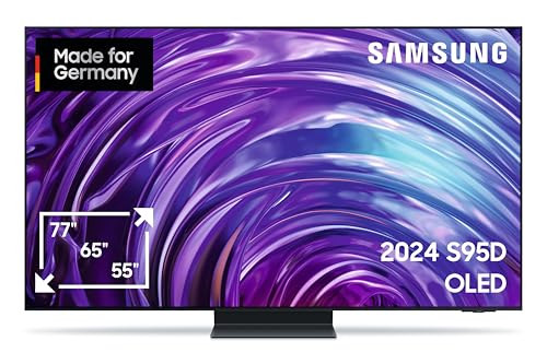 Samsung OLED 4K S95D Fernseher 55 Zoll, Samsung TV mit Neural Quantum 4K AI Gen2 Prozessor, OLED HDR Pro, OLED Glare free, 4K Upscaling, Smart TV, KI TV, GQ55S95DATXZG, Deutsches Modell [2024]