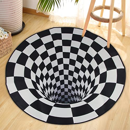 Vortex Teppich 3D, Hillylolly Visual Illusion Vortex Rutschfester Rund, Rug, Carpet (C)