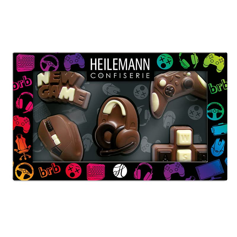 Heilemann Schokoladen-Figuren Themenpackung, Geschenkpackung Edelvollmilch, 100 g (Gaming)