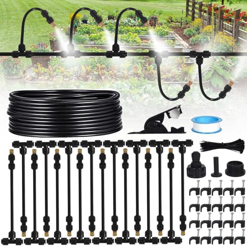 XUNIVERS 16M Bewässerungssystem Garten, Sprühnebel Kühlung Bewässerungs System DIY Wassernebel Nebelkühlsystem Mist Cooling für Veranstaltungen im Freien,Terrassen und Dach