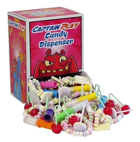 CAPTAIN PLAY Retro Süßigkeiten Candy Dispenser Retro Box mit 600g Nostalgie in Einzelverpackung