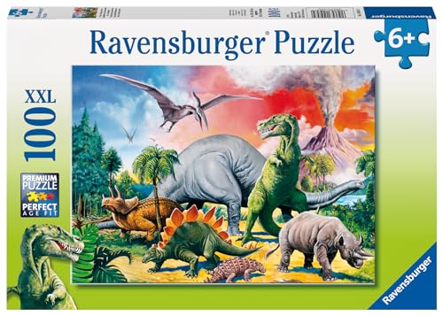 Ravensburger Kinderpuzzle - 10957 Unter Dinosauriern - Dino Puzzle für Kinder ab 6 Jahren, mit 100 Teilen im XXL-Format, Dinosaurier Spielzeug für 1 Spieler