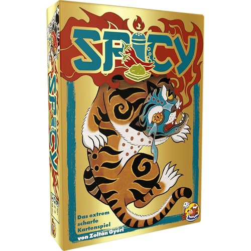 HeidelBär Games Spicy - Bluff Kartenspiel mit goldfarbenen Kartenrückseiten - Gesellschaftsspiel mit edler Spieleschachtel in schickem Metallic-Gold - Deutsch - 2-6 Spieler - Ab 10 Jahren