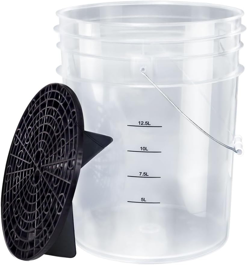 BenBow - Wascheimer mit Schmutzsieb - 20 Liter transparent - Robust langlebig und ideal für die professionelle Hand-Autowäsche und Werkstattanwendungen - Waschanlage - perfekt zum Sauberhalten