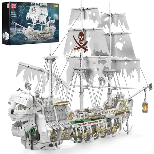 Mould King 13193 Das furchterregende Charons-Schatzschiff MOC von Captain Barbatos Piratenschiff Klemmbausteine Bausatz, 3769 Teile für Piraten der Karibik Große Segelschiff Bausteine Spielzeug