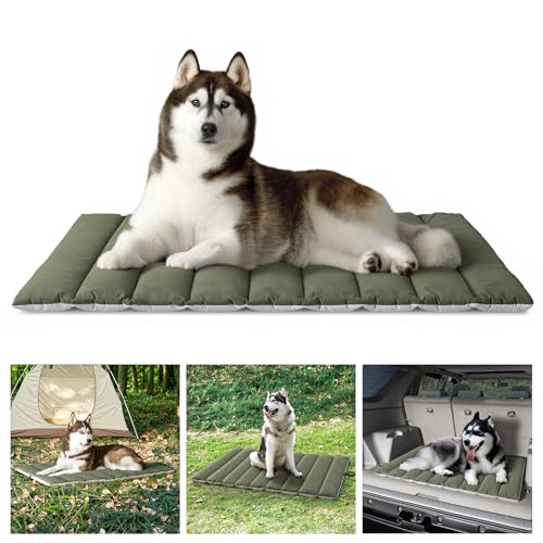 WESTERN HOME WH Hundematte Outdoor Hundedecke Outdoor wasserdichte Reisedecke Hund Hundedecke WaschbarFaltbar Hundebett Tragbarkeit Camping und Wandern-110x68 cm (Olive Drab)