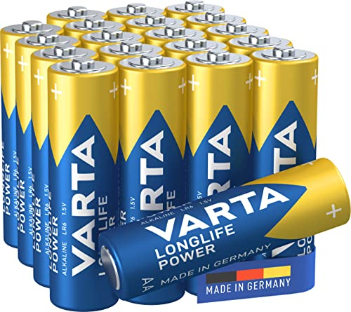 VARTA Batterien AA, Longlife Power, Alkaline, 1,5V, ideal für Spielzeug, Funkmaus, Taschenlampen, Made in Germany , 20 Stück (1er Pack)