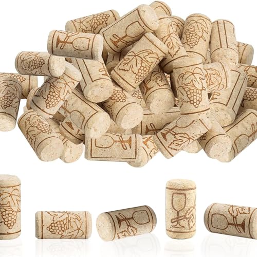 MHYMX Korken zum Basteln, 27 Stück Weinkorken 20x40 mm Natur Flaschenkorken mit Sammelbox Naturkorken für Weinbierflasche Dekorieren Kreativ DIY und Basteln