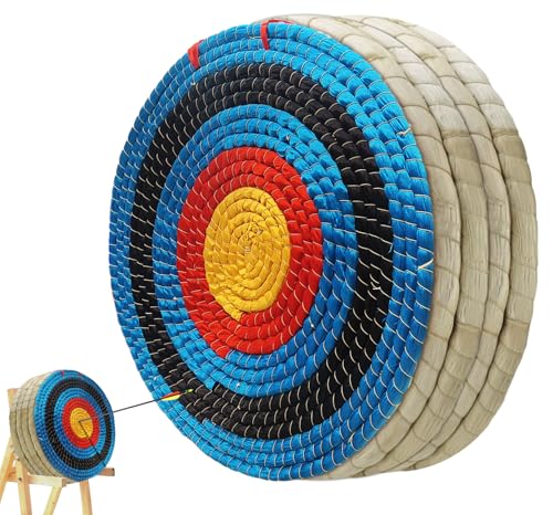 Fiita Zielscheibe Bogenschießen 50x50x10cm Stroh Handgefertigtes Strohbogenziel für Recurvebogen Compoundbogen oder Langbogen, Traditionelles Bogenpfeilziel für Kinder Jugend Erwachsene Bogenschießen