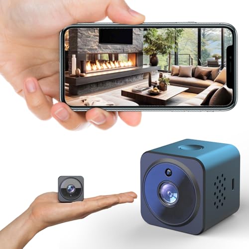 Wungliz Mini Kamera, 1080P HD Überwachungskamera Innen Mini Kamera Live Übertragung Handy,WiFi Minikamera mit Handy APP Bewegungserkennung und Nachtsicht