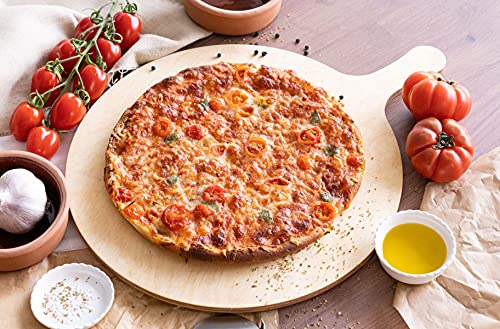 Die Schreiner - Christoph Siegel Pizzabrett - formschön & praktisch - Rund - Größe L 42 x 32 x 0,9