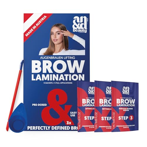 ANDbeauty Brow Lamination Kit – Augenbrauen Lifting Set für zu Hause – 3 Anwendungen, vorportionierte Sachets – professionelle Ergebnisse, langanhaltend bis 4 Wochen – Made in Austria, vegan