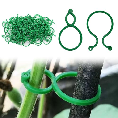 JAMSSOW 200 Stück Pflanzenclips,Pflanzenklammern zur Rankhilfe und Befestigung von Pflanzen,Tomaten Rankhilfe,Pflanzenclip Einstellbare für Blume Rebe Gemüse Tomaten