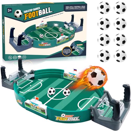 ZLPBAO Interaktives Tischfußballspiel mit 8 Fußbällen, Tischfußball-Eltern-Kind-Spiel, Desktop Spielzeug Tisch Fußball Kit Fußballspielzeug Slingshot Tischspiele Fußbal für 3+ Kinder und Erwachsene