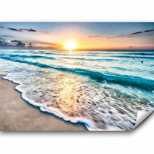 murando - Vlies Fototapete Strand und Meer 350x256cm Foto Tapete Wohnzimmer Vliestapete XXL Motivtapeten Bildtapete 3d Effekt Wand Dekoration - Sonnenuntergang Landschaft Natur c-B-0552-a-a