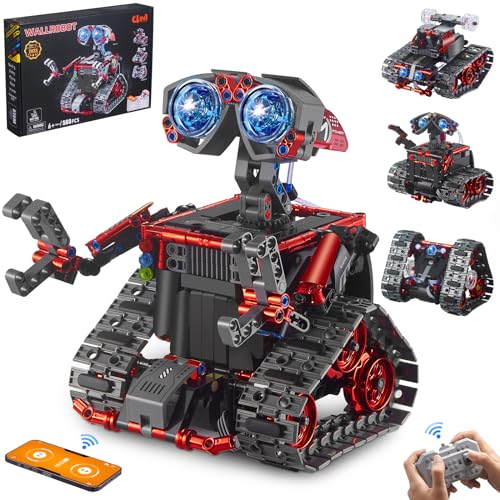 VEPOWER Technik Roboter Kinder Bauspielzeug, 4 in 1 App & Fernsteuerung Wall-Roboter/Technik/Panzer Roboticset Spielzeug, Kreatives Geschenk für Kinder ab 6-12+ Jungen Mädchen (560 Stück)