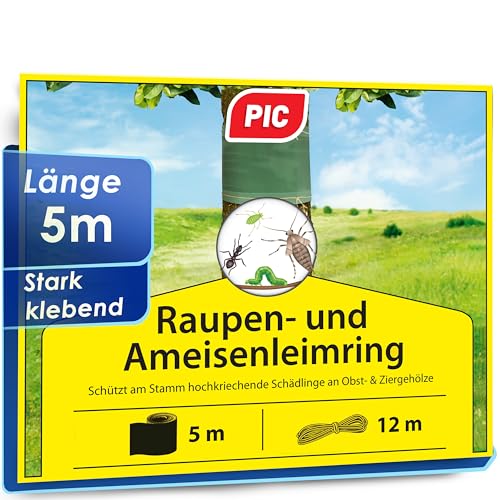 PIC Leimringe für Obstbäume selbstklebend - 5 Meter Leimring, stammschutz für obstbäume - Baumschutz, Baumleimring, Raupenleim für Obstbäume als Ring, Baumstamm Schutz