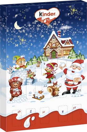 kinder Mini Mix Adventskalender – Adventskalender mit leckeren Schokoladen-Spezialitäten – 1 Kalender à 150g