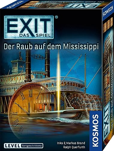 KOSMOS 691721 EXIT - Das Spiel - Der Raub auf dem Mississippi, Level: Fortgeschrittene, Escape Room Spiel, EXIT Game für 1-4 Spieler ab 12 Jahre, EIN einmaliges Gesellschaftsspiel