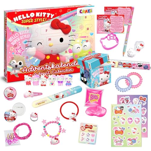 CRAZE Hello Kitty Adventskalender Kinder Spielzeug Adventskalender für Mädchen mit Hello Kitty Spielzeug & Zubehör