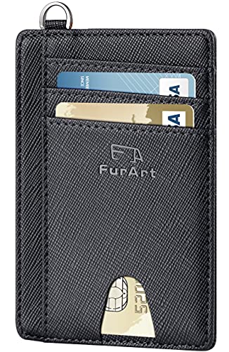 FurArt Schlank Kreditkartenetui,RFID-Blockierung Portemonnaie, Minimalistisch Kreditkarten Kartenetui für Herren und Damen