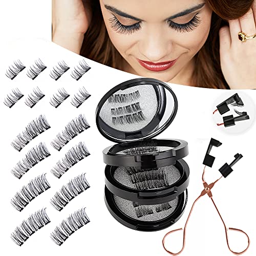Magnet Wimpern Ohne Eyeliner 3d Magnetisches Wimpern-Set Mit Zange NatüRlich Look Wiederverwendbare Wasserdichtem Langlebigem Mit 5 Magneten