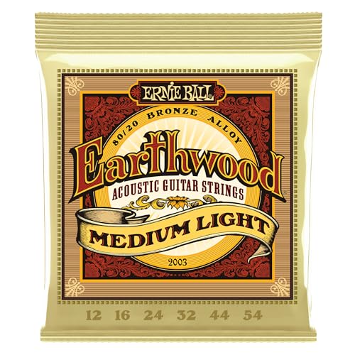 Ernie Ball Earthwood Medium Light Akustik-Gitarrensaiten, 80/20-Bronze, Stärke 12-54