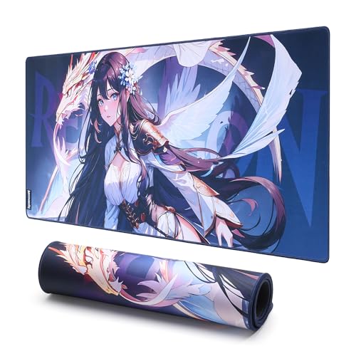 Redragon P046-L Anime-Gaming-Mauspad - Glatte Lycra-Oberfläche, rutschfeste Gummibasis, spritzwassergeschützt, langlebiges 5 mm Dickes Design, 35 x 16 Zoll, dunkelblau