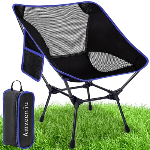 Amzeeniu Campingstuhl Faltbar Camping Stuhl Tragbarer Campingstühle 240Kg angelstuhl Packmaß Kleiner Klappstuhl mit Tragetasche Gartenstuhl,Relaxsessel für Picknick, Angeln,Outdoor, Wandern,Camping