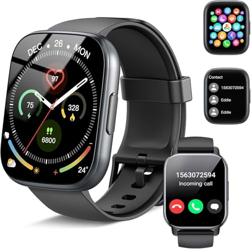 Smartwatch Herren Damen mit Bluetooth Anrufe, 1.95' HD Fitnessuhr mit Pulsuhr/Schlafmonitor, Smart Watch 112+ Sportmodi, Fitness Tracker mit Schrittzähler, IP68 Wasserdicht Sportuhr für Android iOS