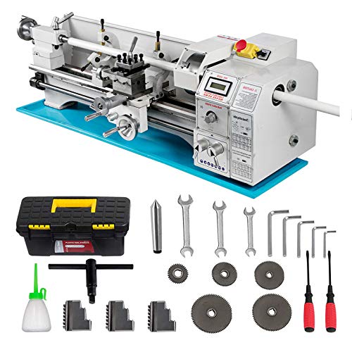 HUANGXING - Yaobao Metalldrehmaschine 8.7Inch / 22 0mm Mini Lathe 23.6Inch / 60 0mm Mini-Metall-Drehmaschine Micro Metall Fräsen Tischdrehmaschine for Metallgitter for Counter Gesicht Drehen Driling