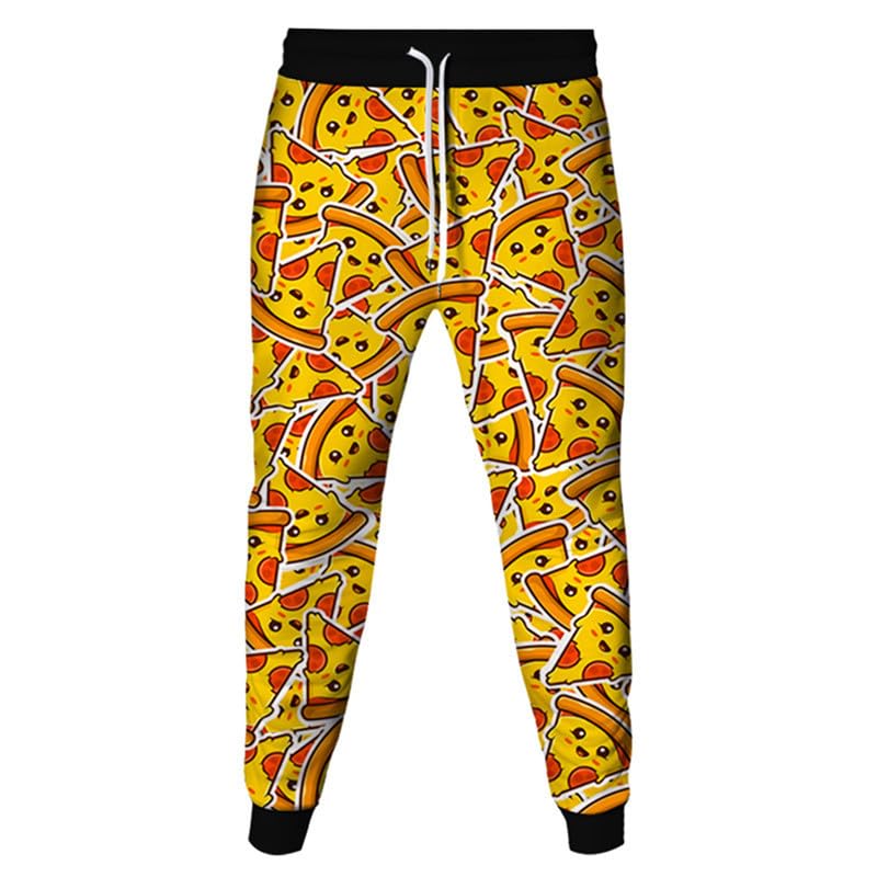 famesale Herren Pizza Grafik 3D Gedruckte Jogginghose Lässige Modegrafik Baggy Jogginghose mit Kordelzug Streetwear-Hose