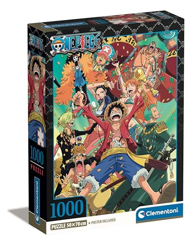 Clementoni One Piece Puzzle 1000 Teile mit Poster - Legespiel für Manga & Anime Fans - für Erwachsene und Kinder ab 9 Jahren, 39921