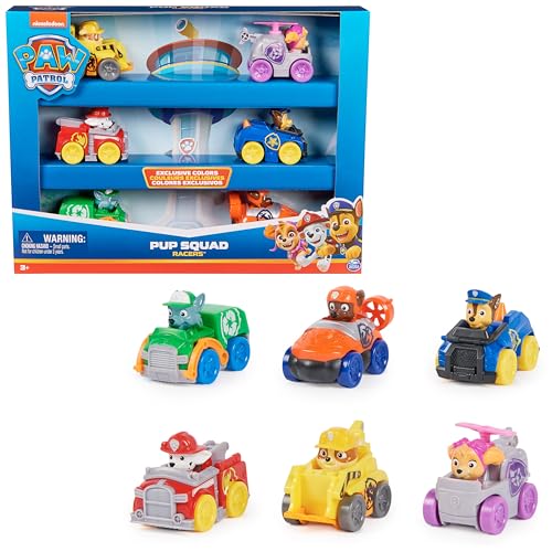 PAW PATROL Pup Squad Racers – 6-teiliges Fahrzeug-Geschenkset, geeignet für Kinder ab 3 Jahren