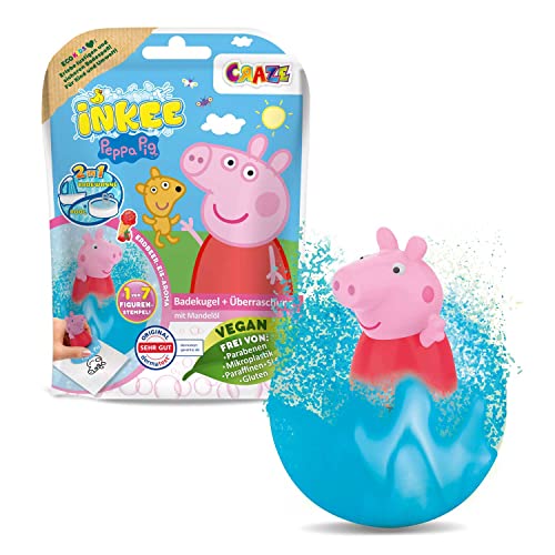 INKEE SURPRISE - Peppa Pig Badekugeln Kinder mit Überraschung Peppa Wutz Spielzeug für die Badewanne - Badezusatz Kinder