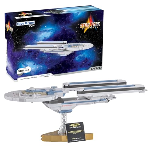 BlueBrixx Star Trek USS Excelsior NX-2000 – aus „Star Trek: Auf der Suche nach Mr. Spock“ – Bausatz aus 585 Klemmbausteinen – Midsize – umfassend kompatibel – ORIGINAL-LIZENZ, 105689